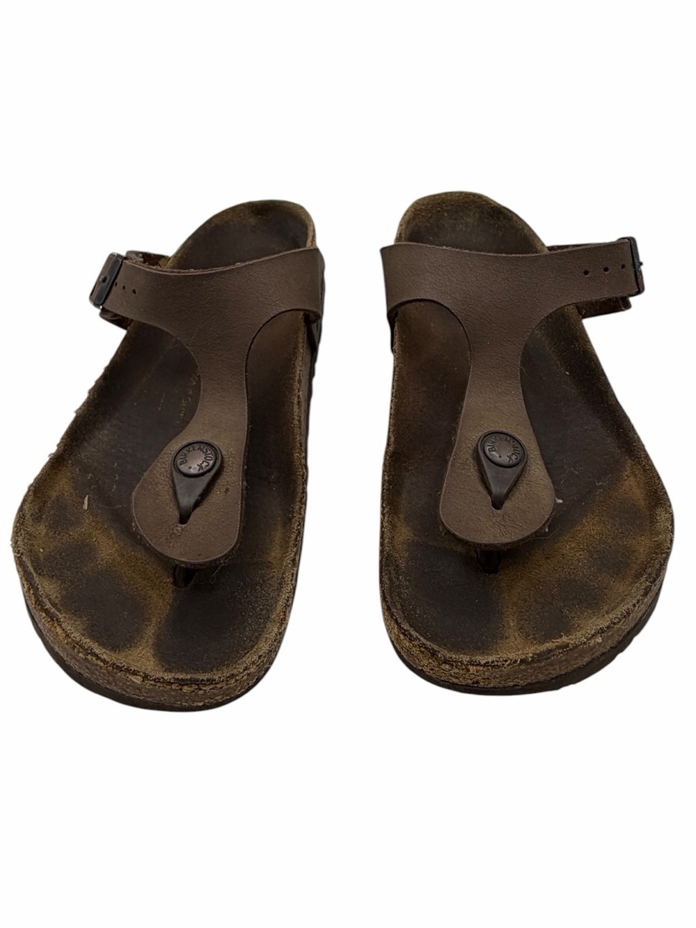 Birkenstock Brown Leather Thong Sandals - Size 36